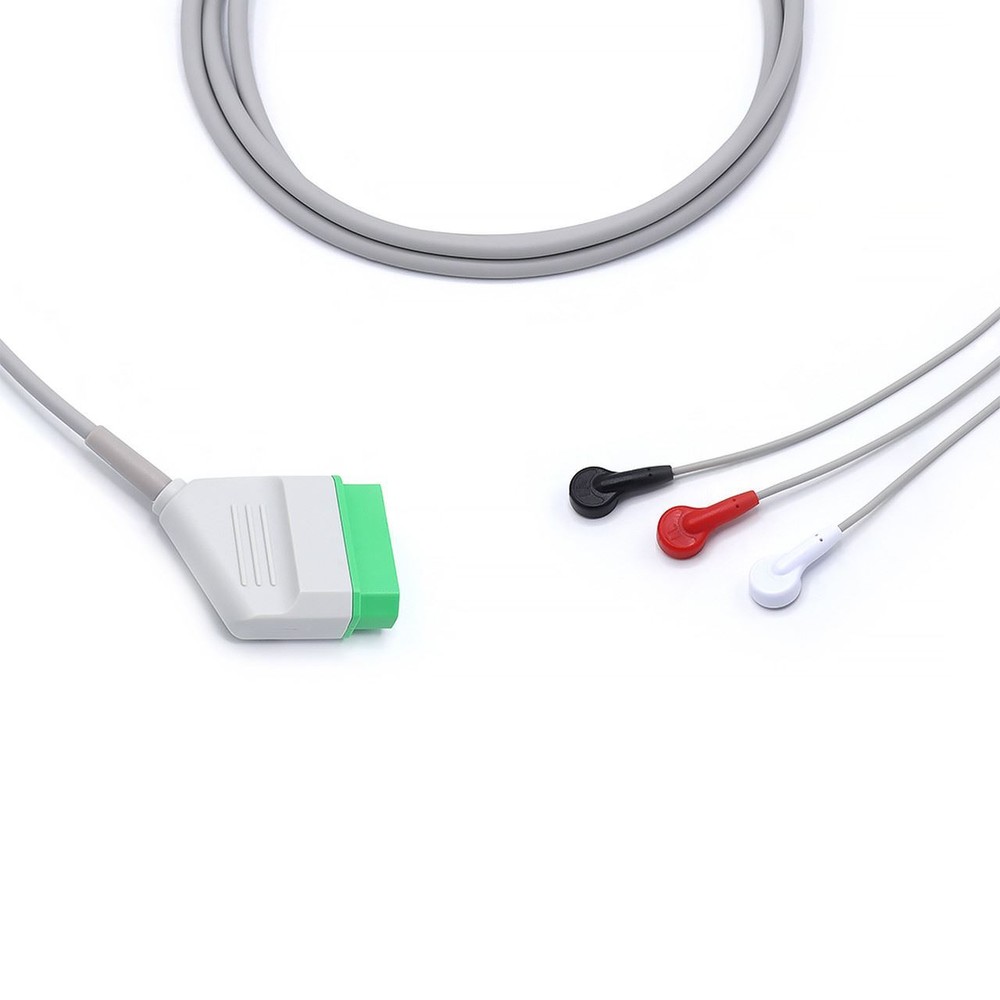 Nihon Kohden ECG Compatible 12 Pin 3 Leads - Snap