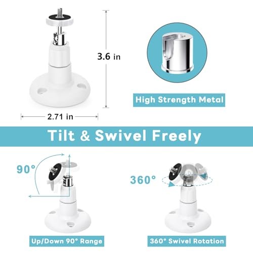 2 Pack Ring Camera Mount Bracket for Ring Stick Up Cam, Ring Outdoor Cam White