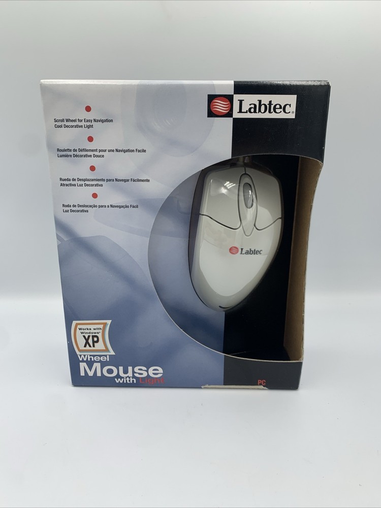 Sealed NIB Labtec Wheel Mouse With Light PS/2 Connection XP Windows 98 99 2000