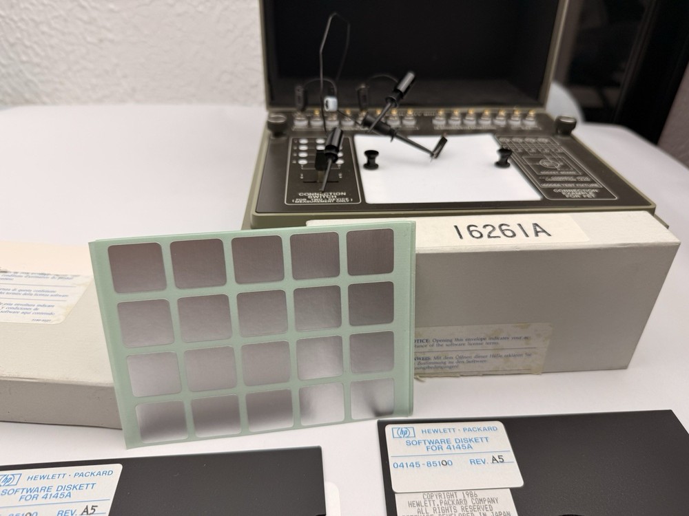HP 4145A Semiconductor Parameter COME WITH HP 16058A TEST FIXTURE Whit Software