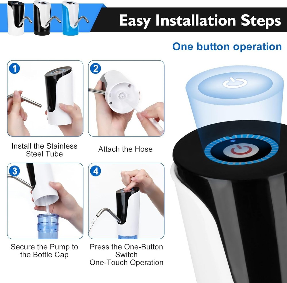 Water Bottle Switch Pump Electric Automatic Universal Dispenser 2-5 Gallon USB
