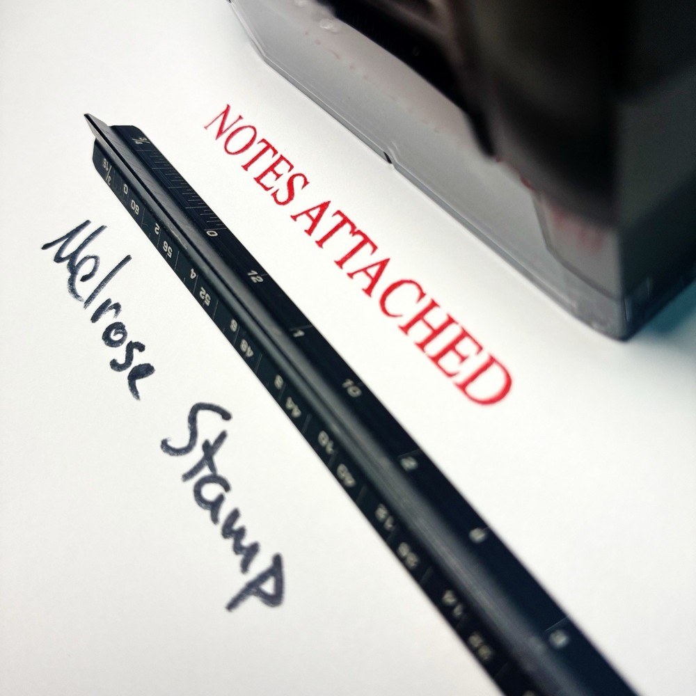 Notes Attached Rubber Stamp Red Ink Self Inking Ideal 4913