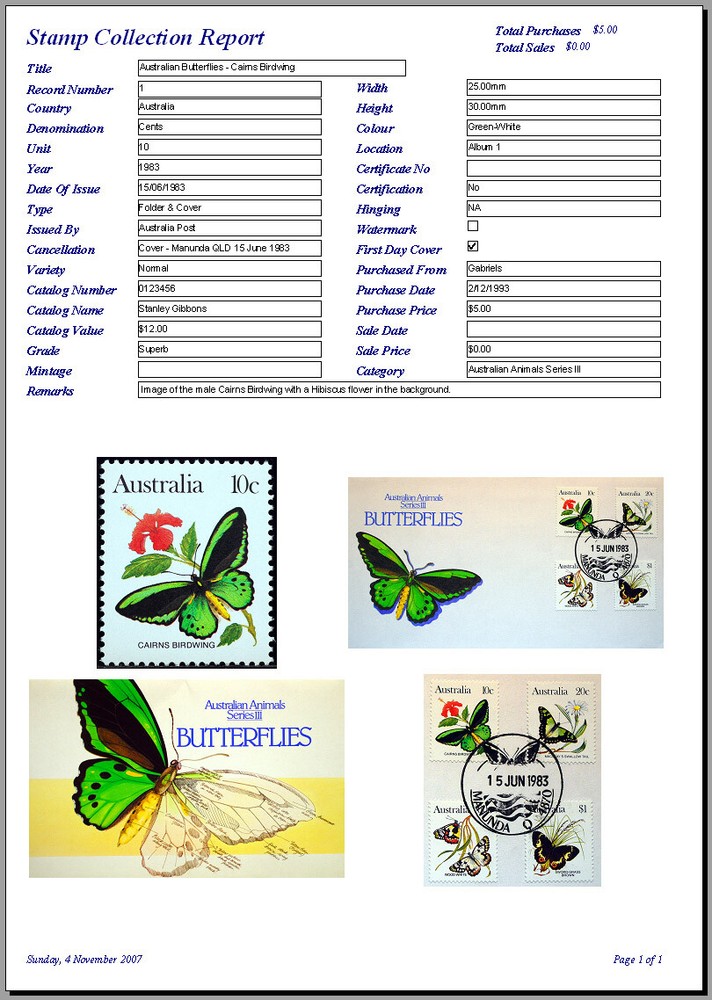 Stamp Collectors Image Database Software Pro Version suit Windows **HALF PRICE**