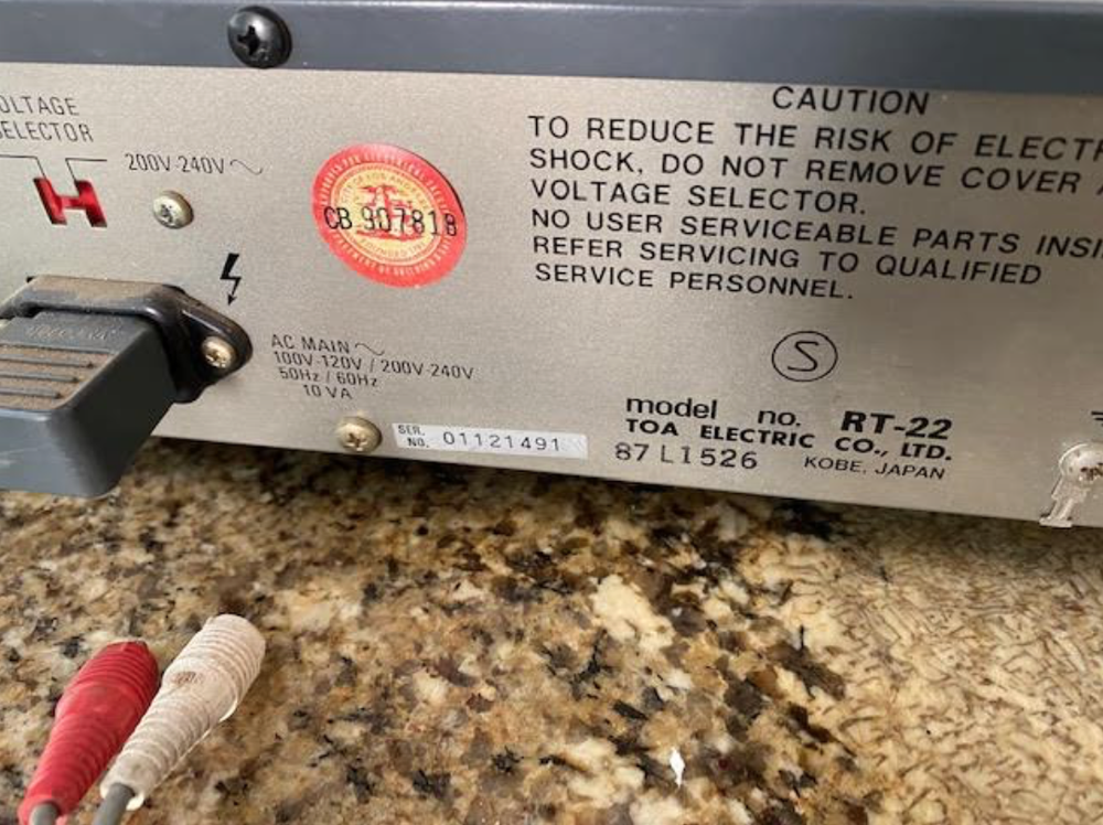 TOA RT-22 Tuner - Parts