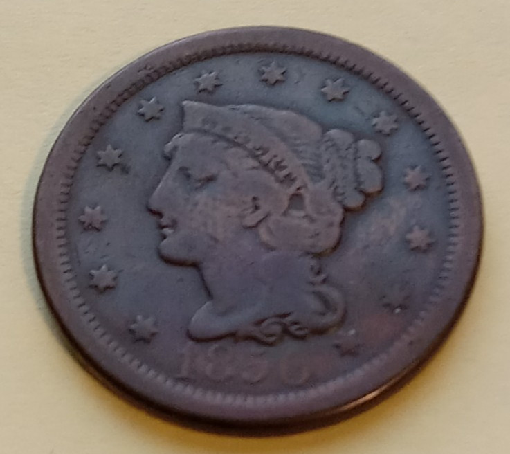 1850 Braided Hair Large Cent