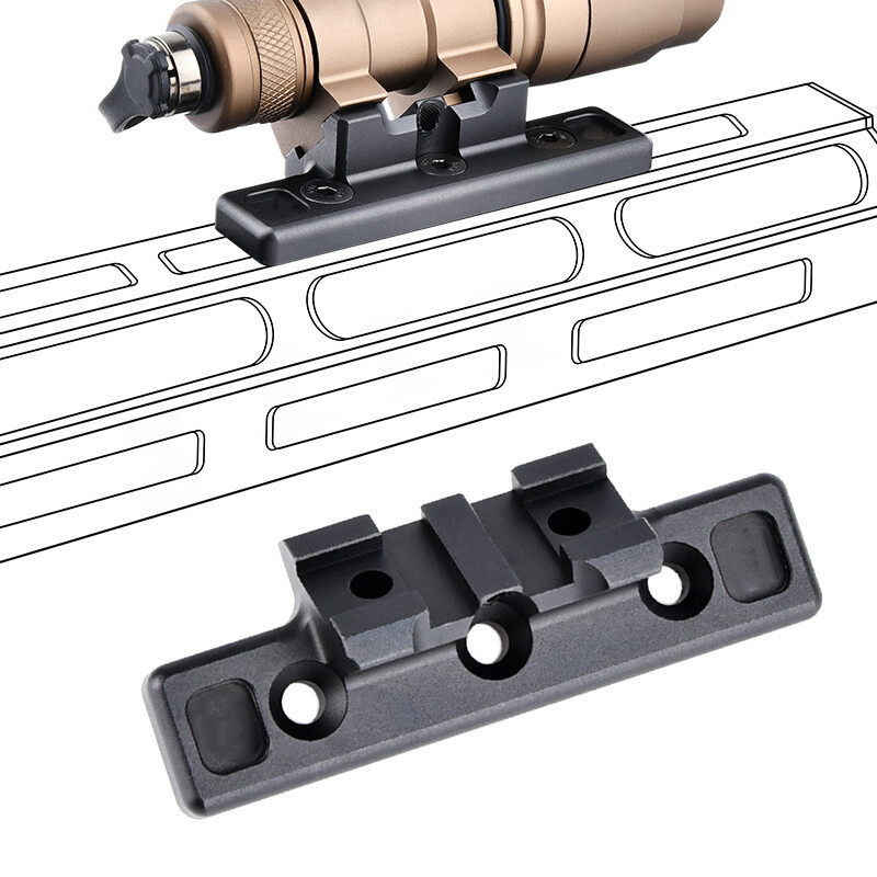 Tactical Flashlight M300 M600 Offset Light Mount KeyMod Mlok Adapter Scout Mount