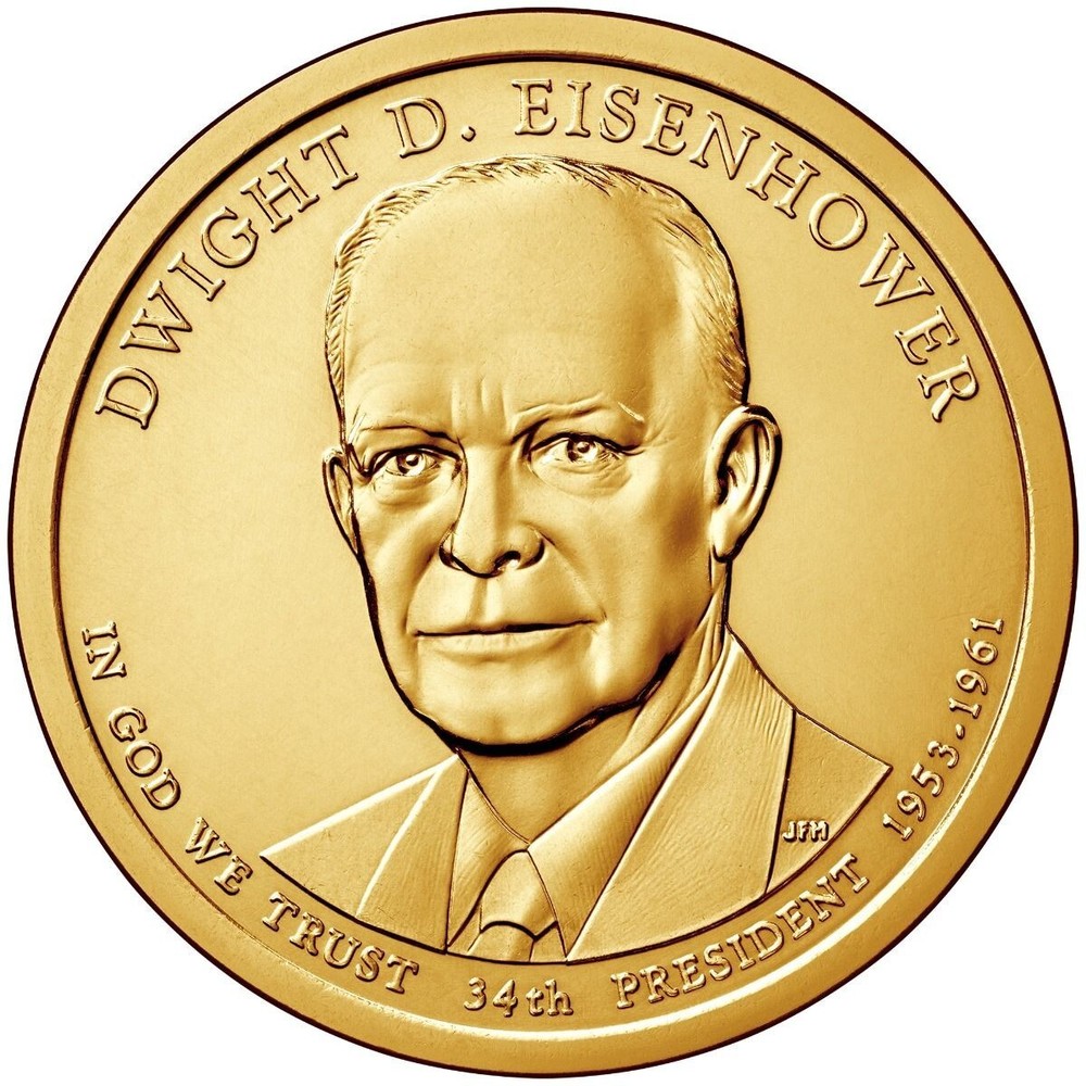 2015 D Dwight Eisenhower Presidential Dollar From Mint Roll - Position B