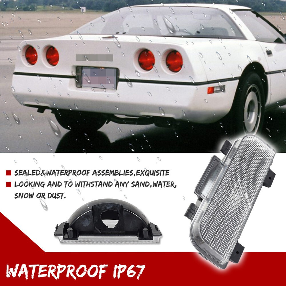 2PCS Clear Lens Tailgate Reverse Backup Lights Lamps for 1984-1990 Corvette C4