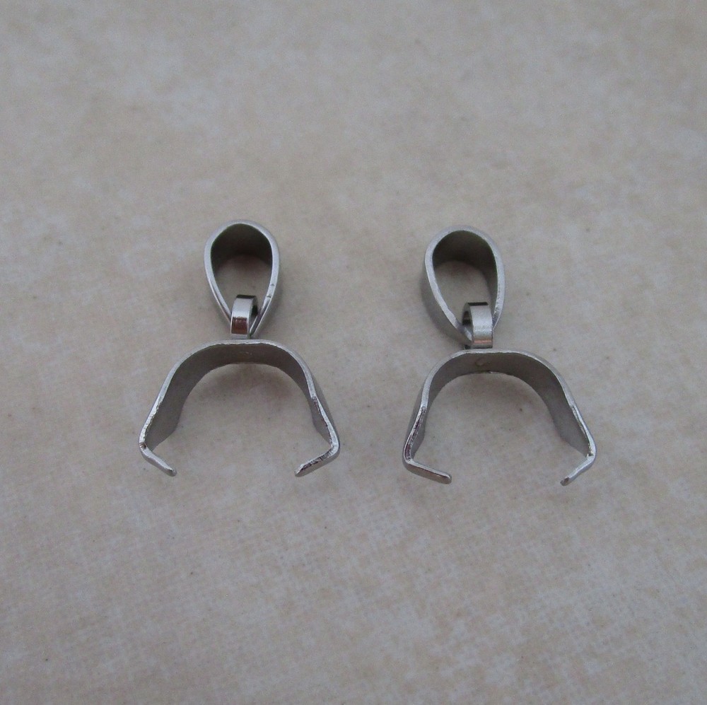 10 stainless steel pinch bails 17mm