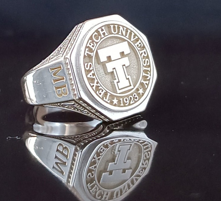 Texas Tech University 1923 Sterling Silver Class Ring Size MB Official Alumni Gi