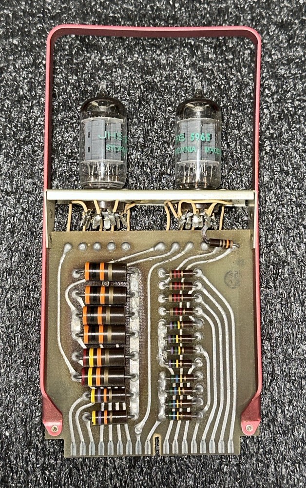 Bendix G-15 Computer "CF-1” Cath Foil Red Handle Board with Two 5965 Tubes
