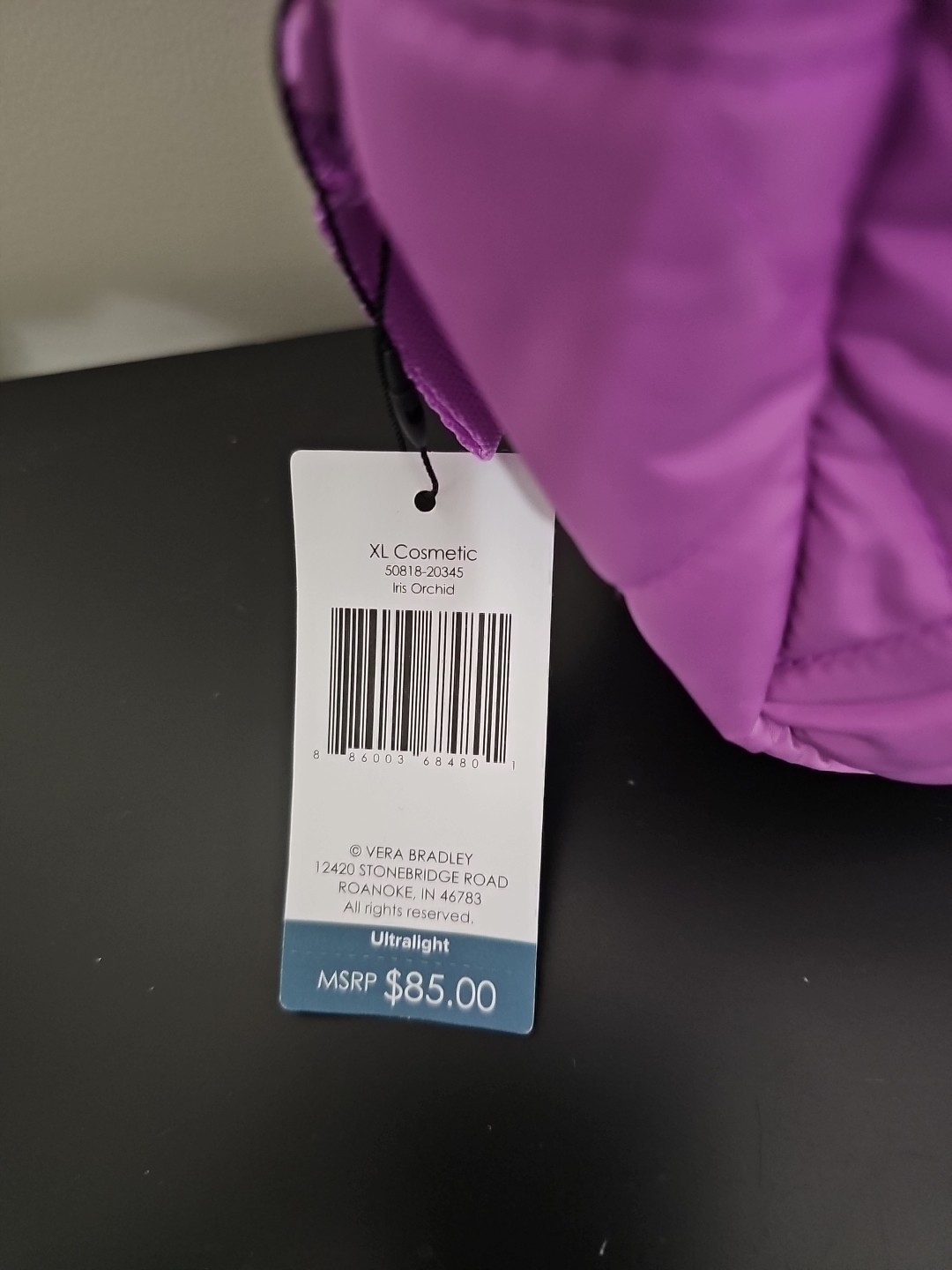 Vera Bradley XL Cosmetic Bag Iris Orchid NWT