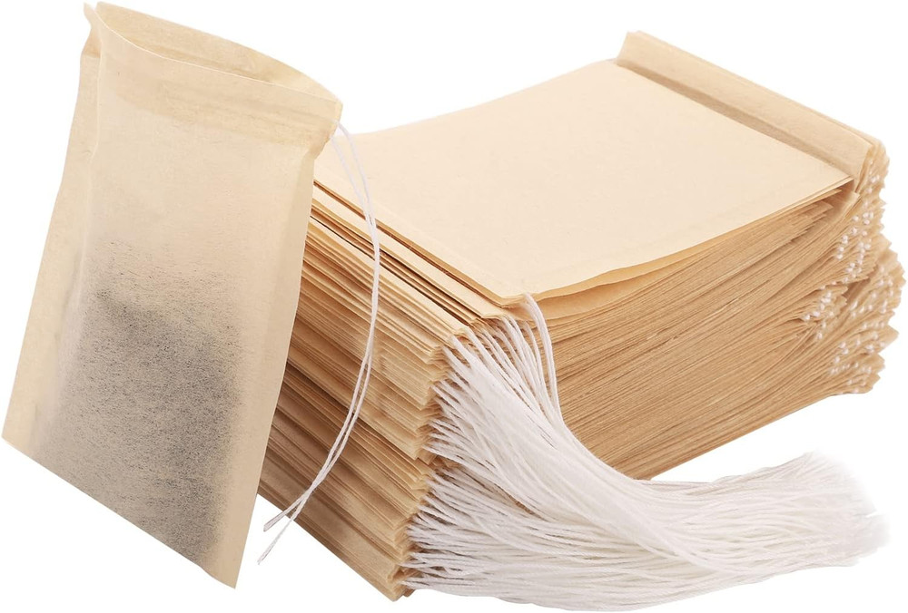 Empty Tea Bags - 300 Pcs Disposable Drawstring Unbleached Filter Bags for Loose