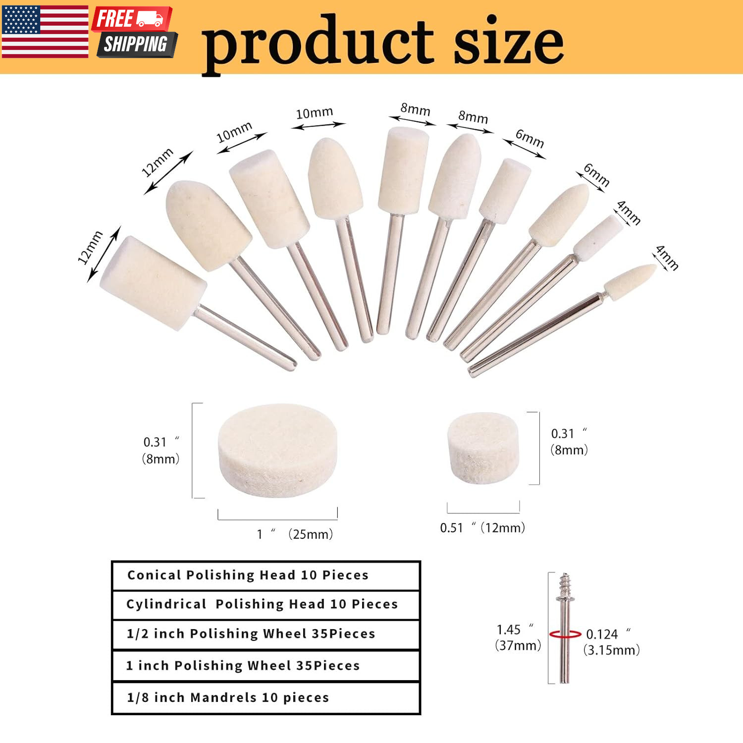 100PCS Polishing Buffing Wheel for Dremel Polishing Kit, Polishing Wheel for Dre