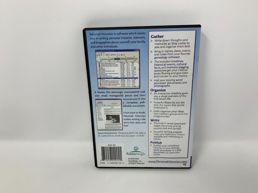 2006 RootsMagic Personal Historian With Key