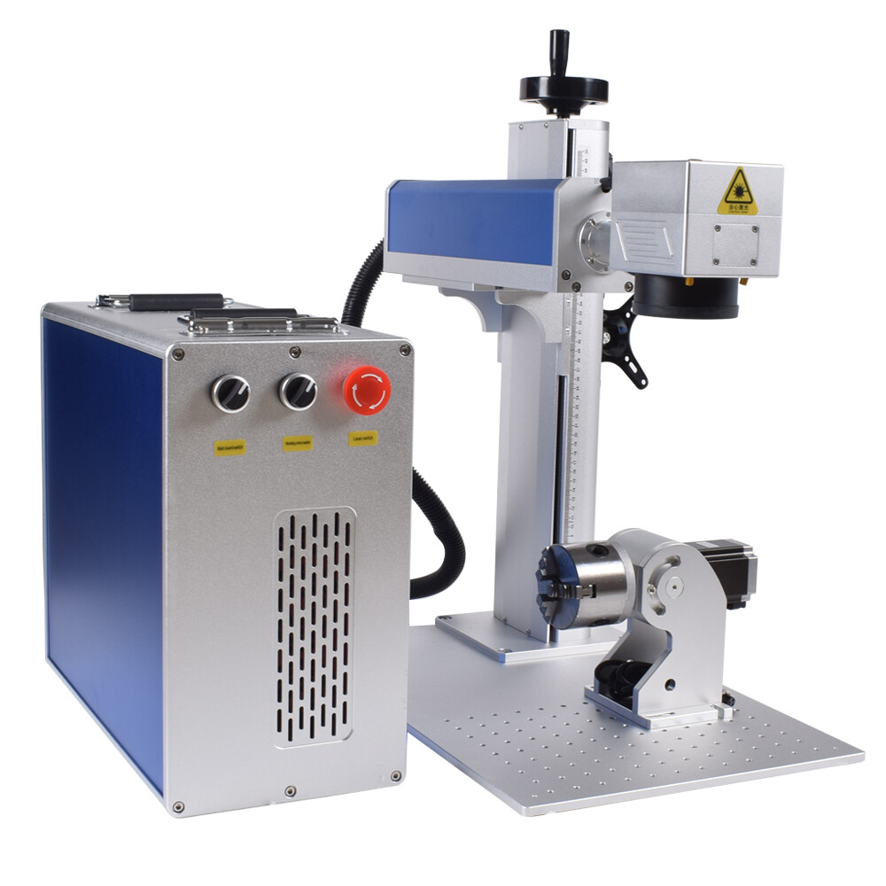 JPT Mopa 100W Fiber Laser Marking Machine Rotary Metal Steel Marking BJJCZ US