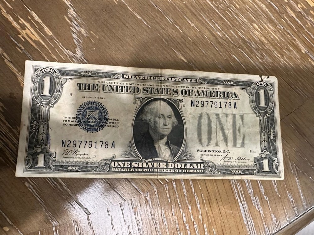 1928-A $1.00 Silver Certificate - FUNNY BACK