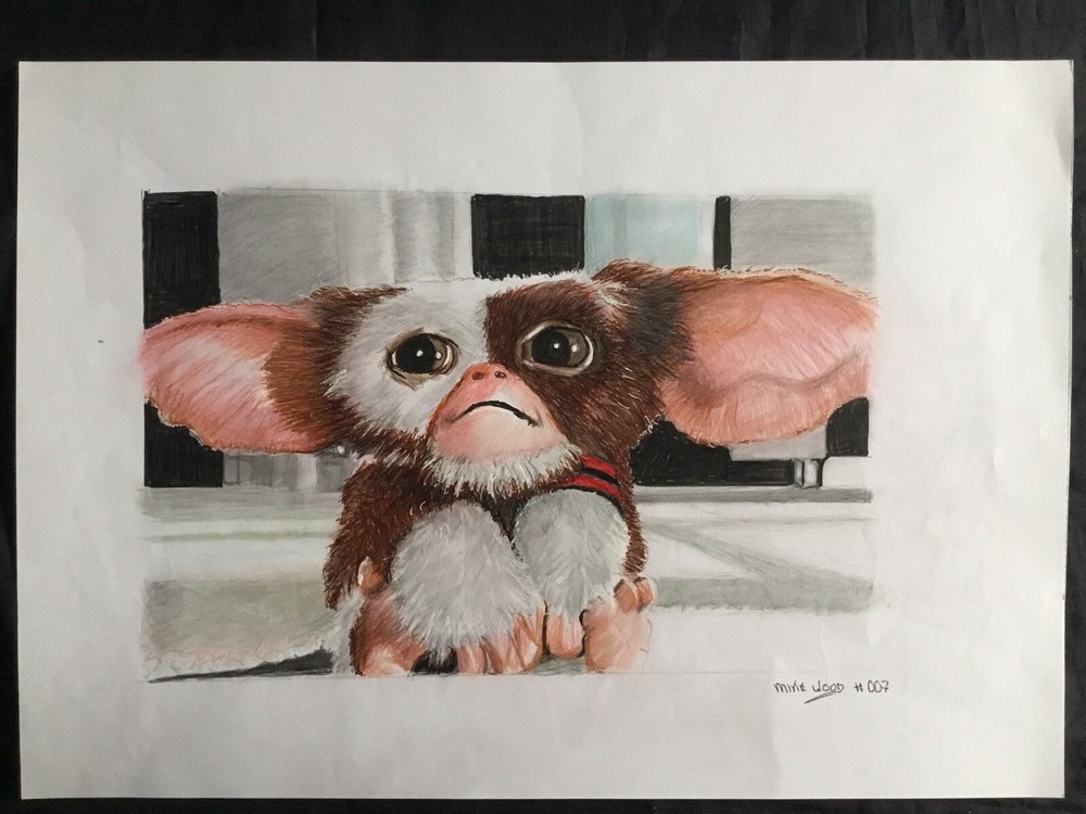 Gizmo from Gremlins Original Portrait Drawing