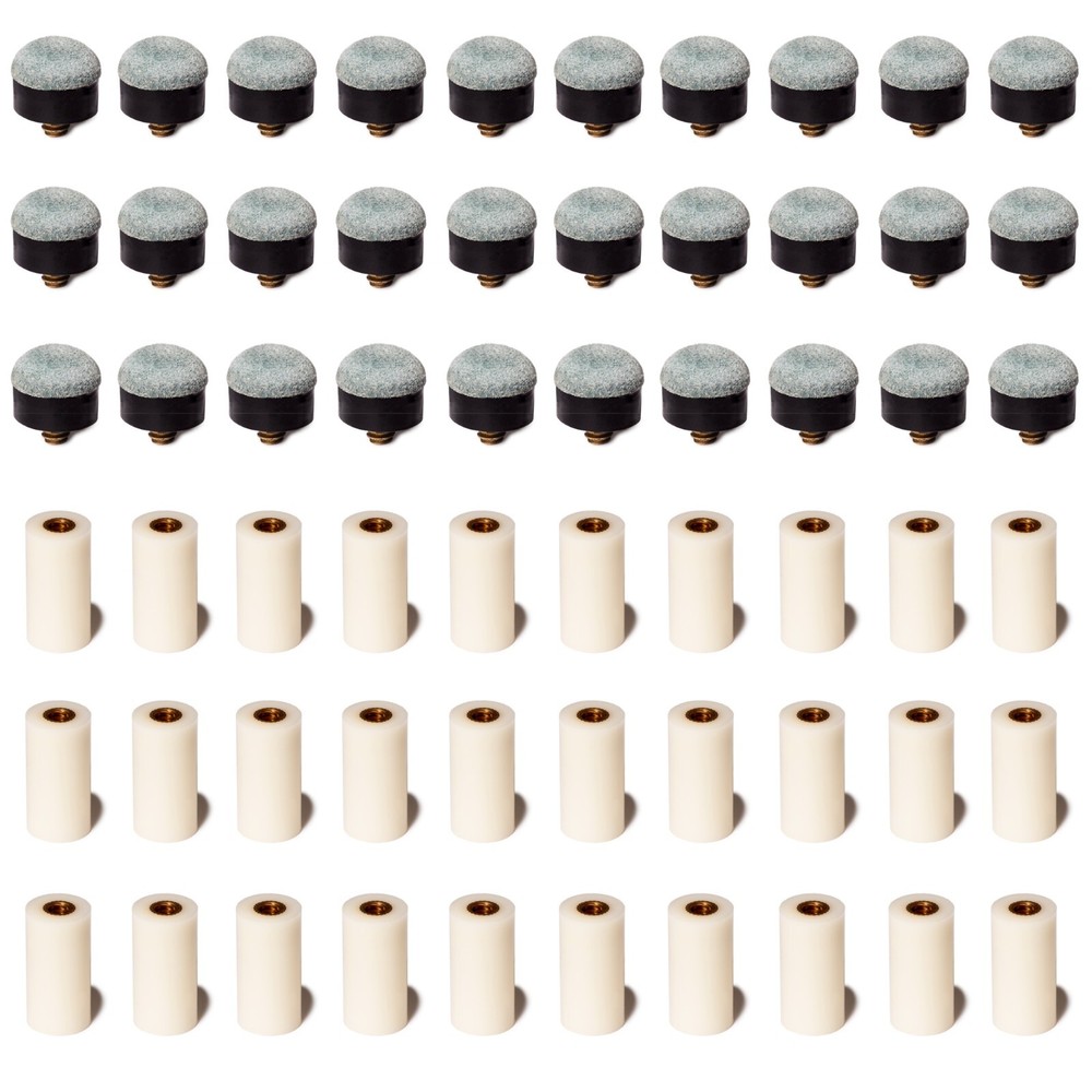 OKKO Billiard Pool Cue Ferrules & Screw-On Tips Soft, 30 sets