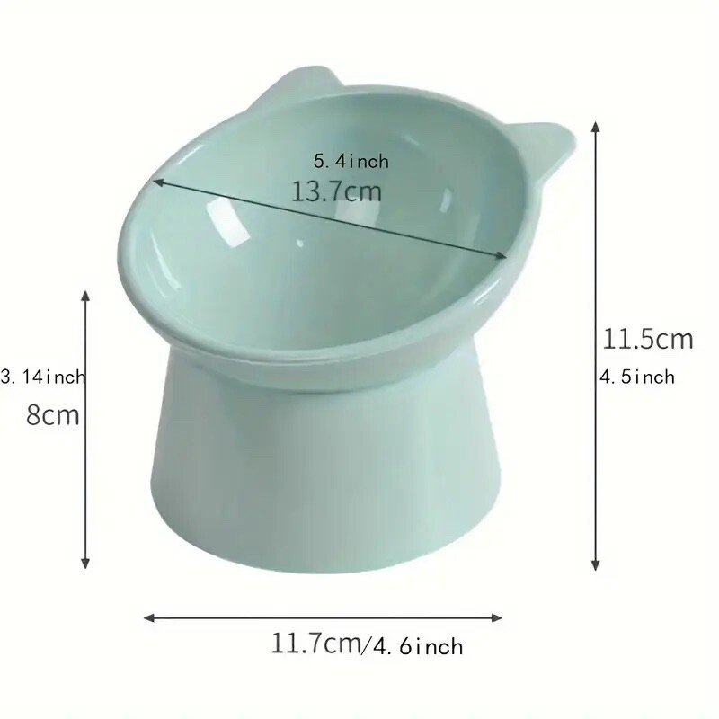 2pcs Raised Cat Bowl Elevated Cat Feeding Dish with Anti-Tip Design New