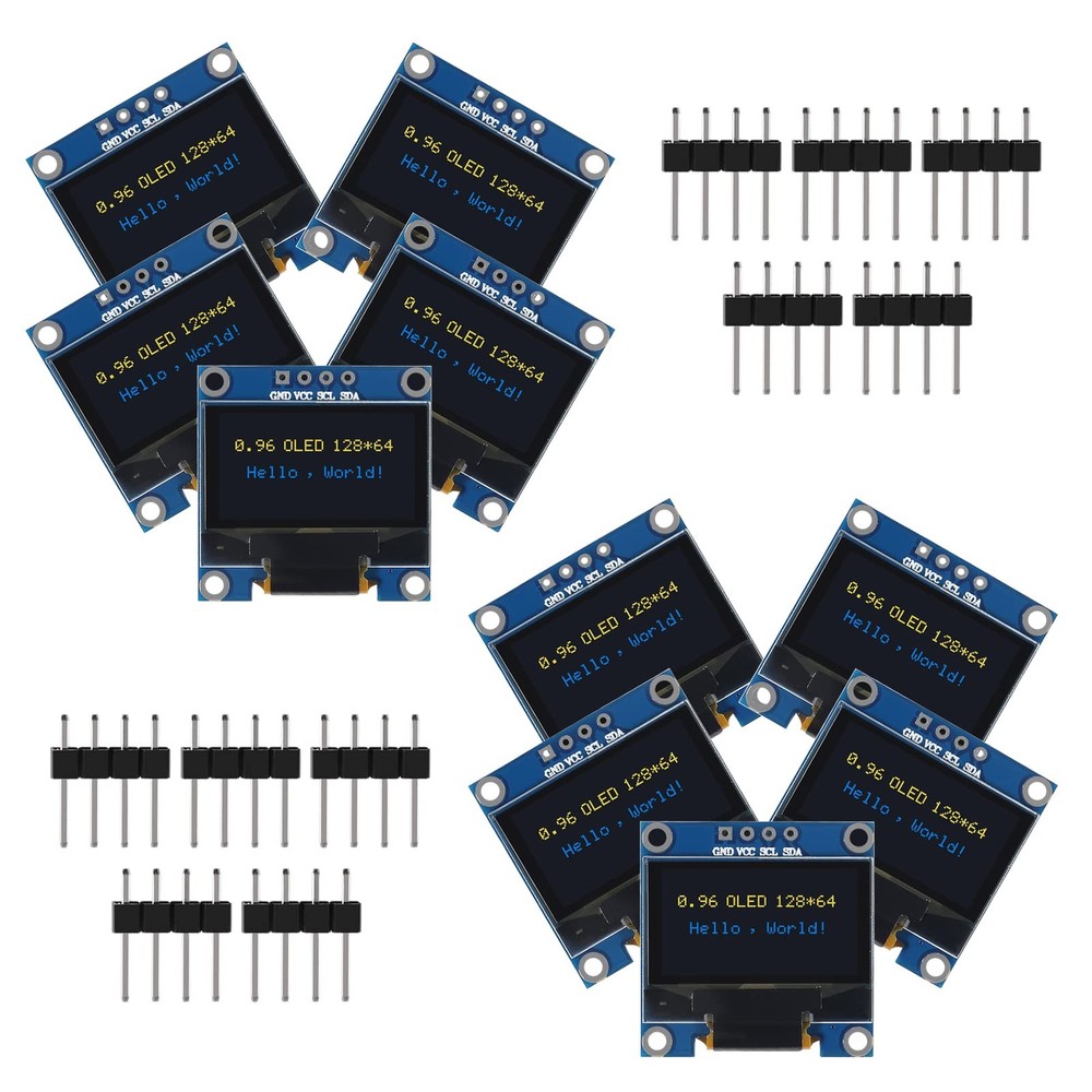10 PCS 0.96 inch 12864 128X64 OLED LCD Display Board Module I2C IIC SSD1306 D...