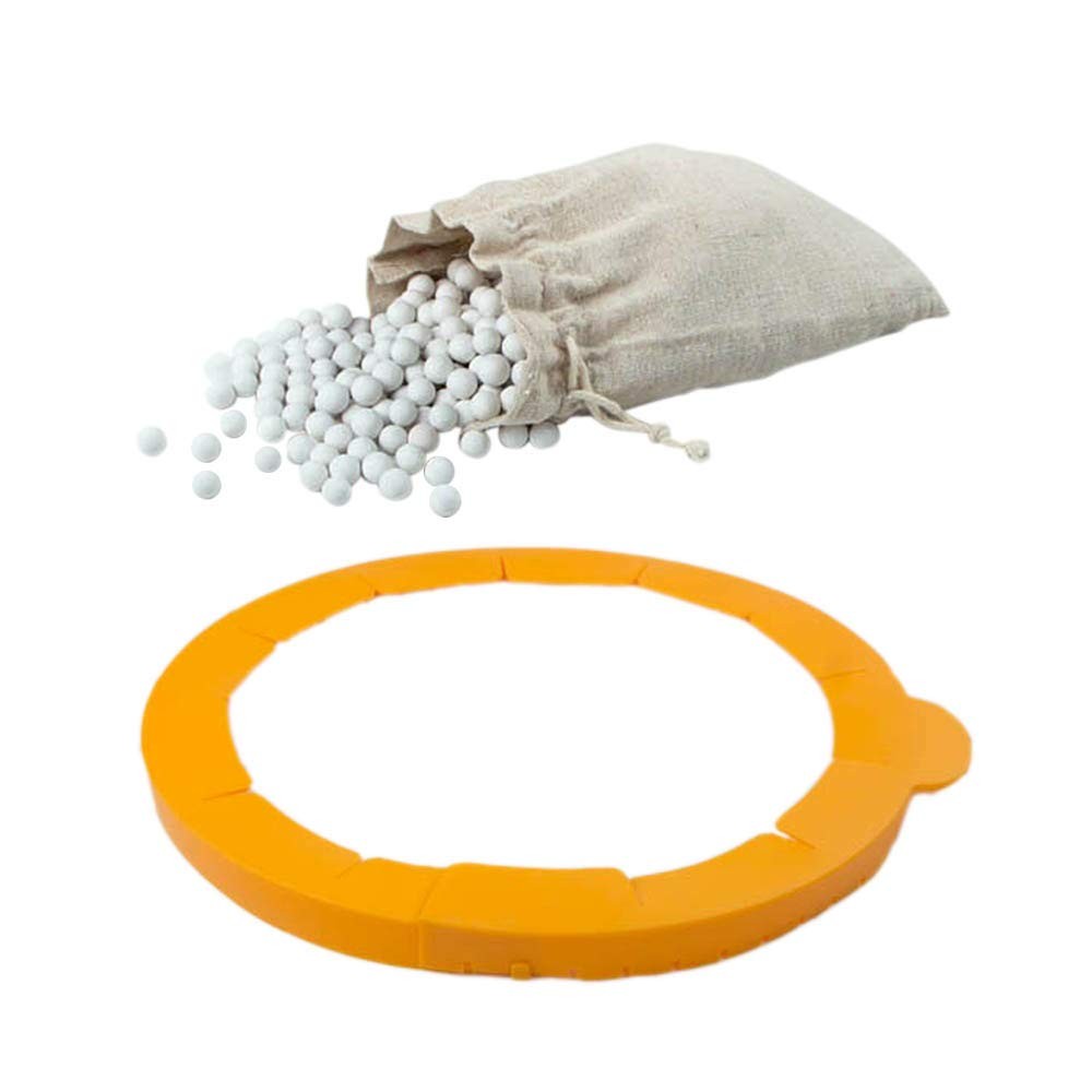 Pie Weights Ceramic 1.2LB, Silicone Pie Crust Protector Shield Adjustable Fit...