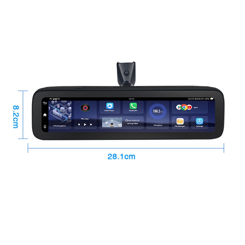 360° Panoramic 4CH Camera Car DVR Backup Mirror Dash Camera with GPS