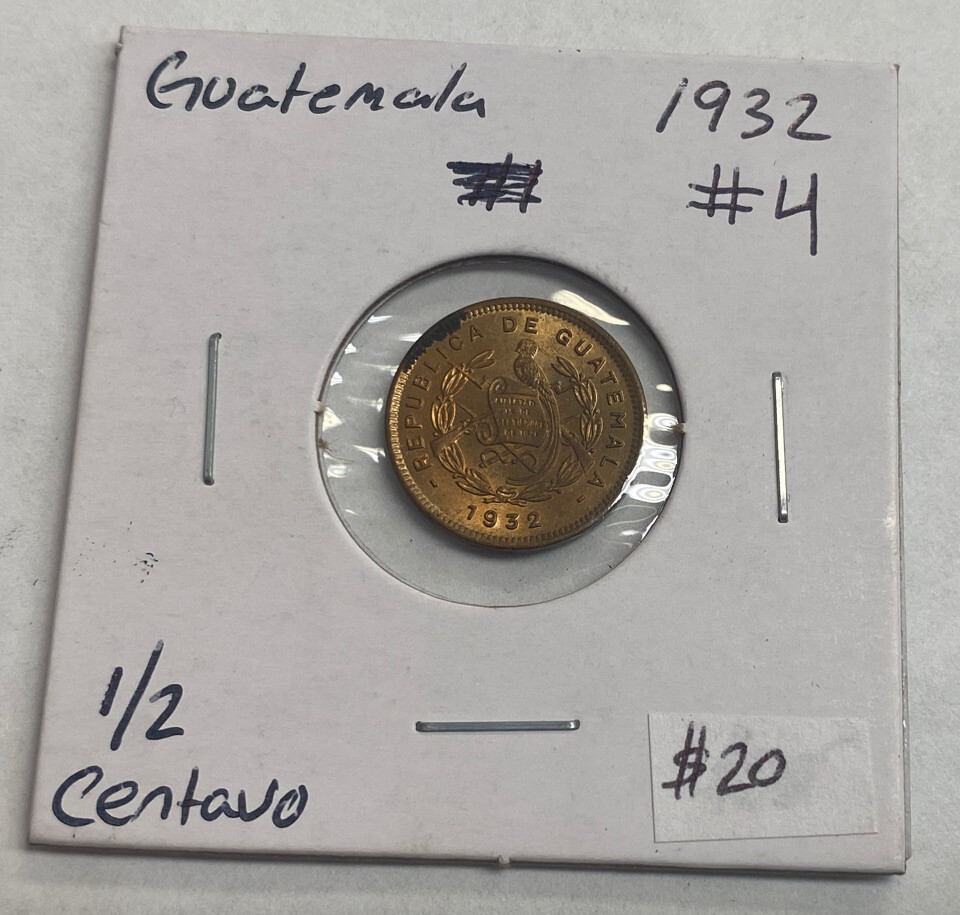 Guatemala 1932 1/2 Centavo, Item #4
