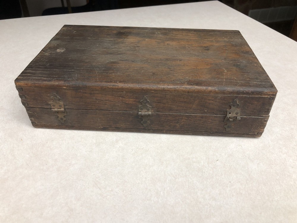 8 Antique Vintage Irwin Auger Bits Oak Case Box