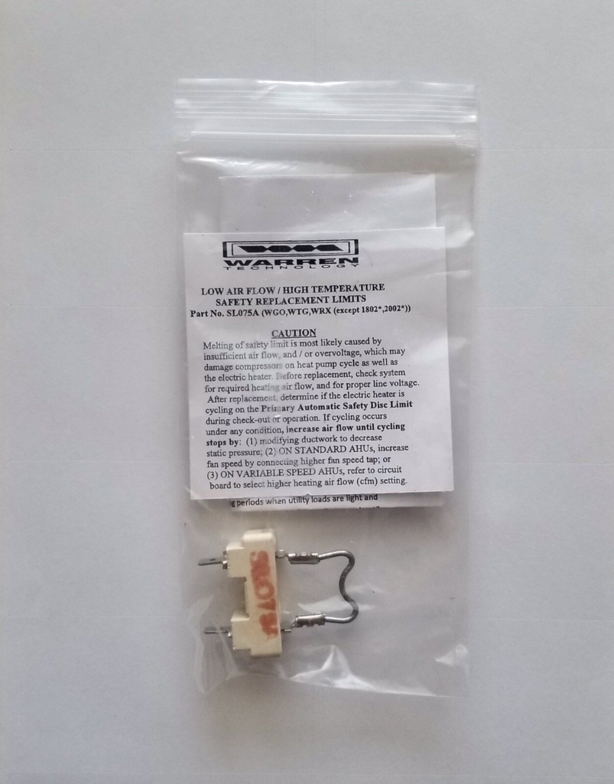 2 NEW WARREN TECHNOLOGIES FUSIBLE LINK SL075A