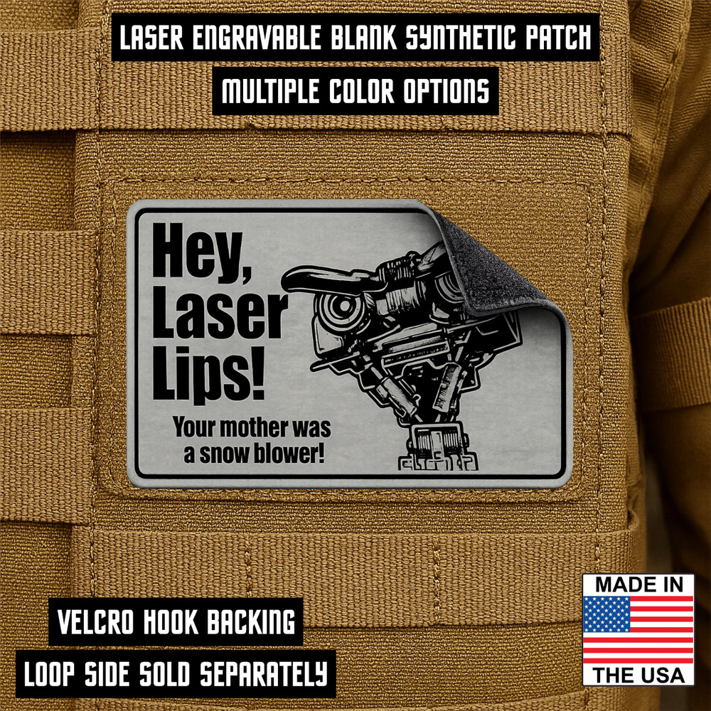 Laserable Blank Morale Patch 2x3 Synthetic Leather -Hook & Loop- CO2 Fiber Diode