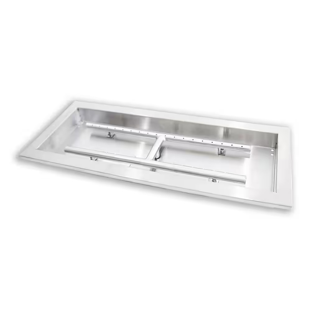 24 Inch Stainless Steel Rectangular Drop-In Fire Pit Burner