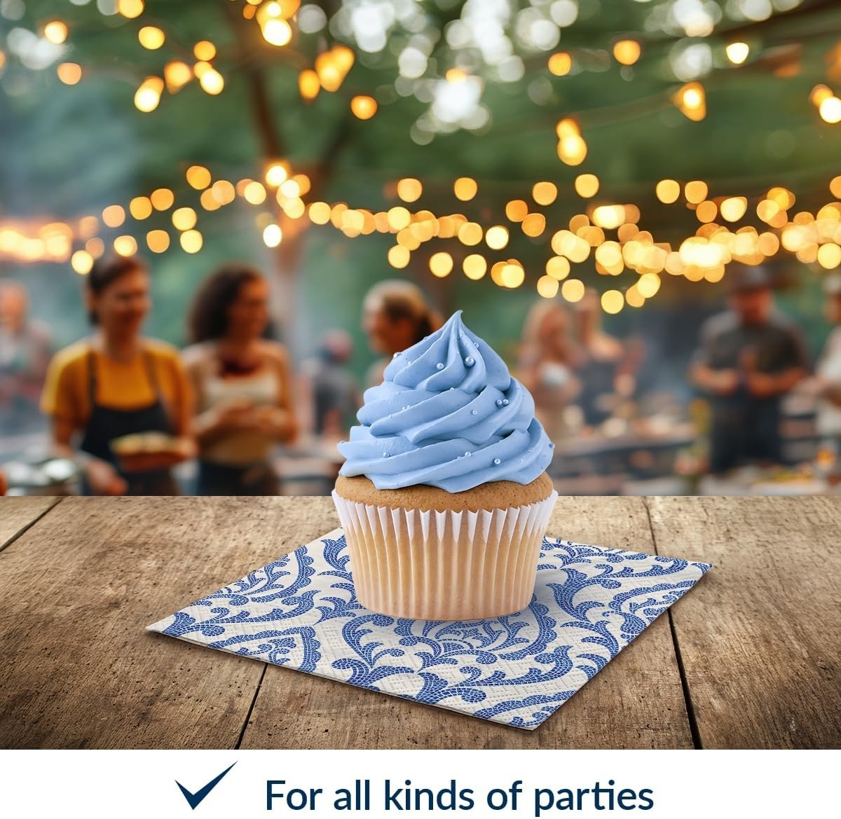 PAW 5'' Blue Cocktail Napkins 100 Pcs Portuguese Tile Party Beverage