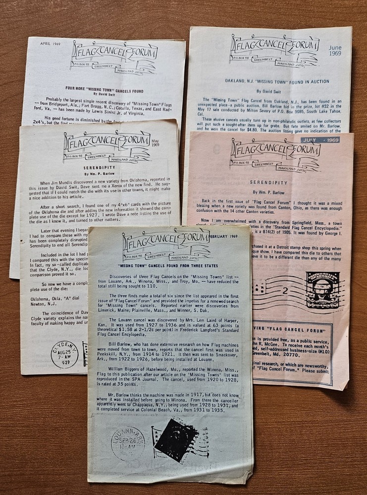 Five Issues Of Flag Cancel Firum 1968
