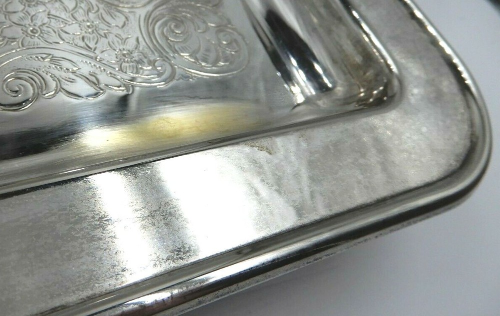 VINTAGE ENGLISH SILVER MFG CORP. SILVERPLATE SERVING TRAY BY LEONARD SILVER