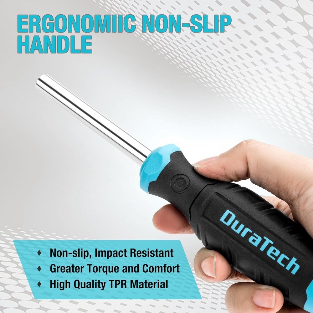 DURATECH Screwdriver, Multi-Function Screw Driver with 60 Replaceable Cr-V Bits