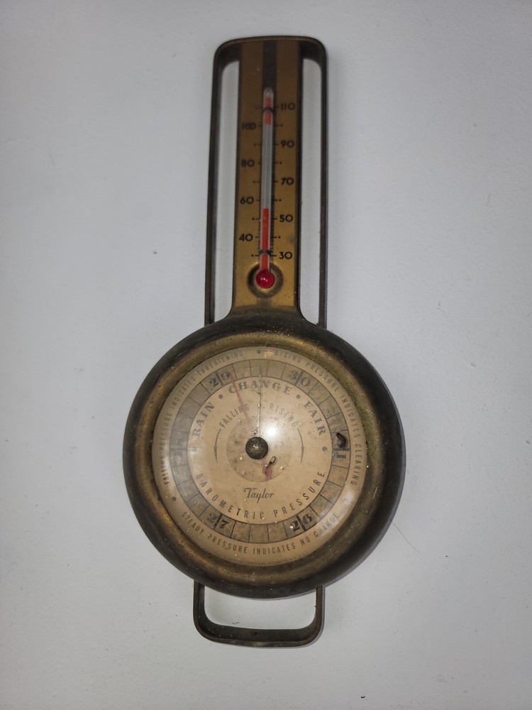 Vintage Taylor Barometer Brass - Adjustable Altitude Setting
