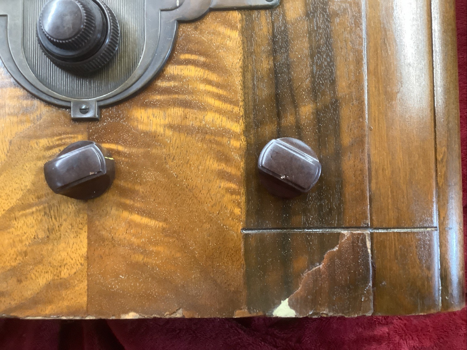 1936 RCA Model 6T2 Tube Type Tombstone Wood Radio Works Good Condition BC SW