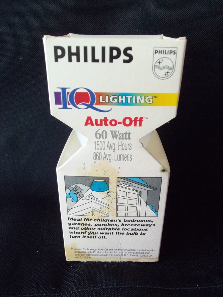 Philips IQ Lighting Auto Off 60 Watt Bulb! NOS!