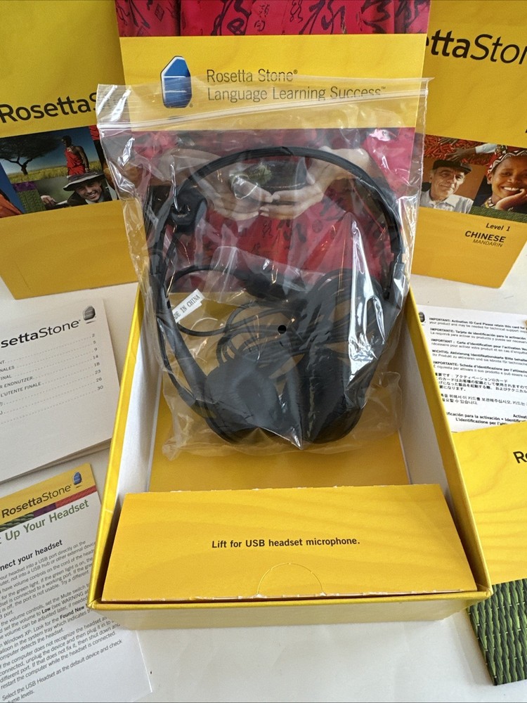 Rosetta Stone Version 3 Level 1 Chinese Mandarin WIN/MAC CD-ROM Unused Headphon