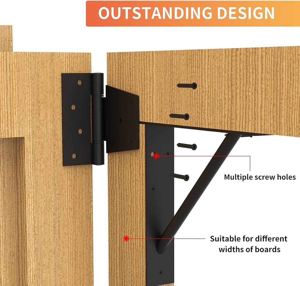 Gate Corner Brace Bracket Heavy Duty Adjustable No Sag Kit Durable Solid Iron fo