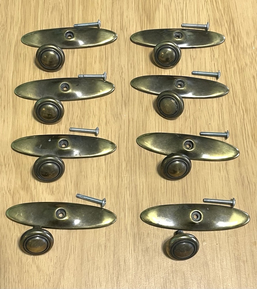 KBC 2 Brass Drawer Knobs Pulls W/ Backs Lot # N19381