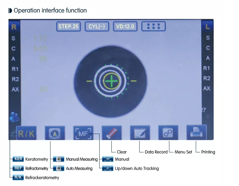 7" TFT Touch Screen Auto-Refractor Keratometer Ophthalmic Refractometer RFK-920