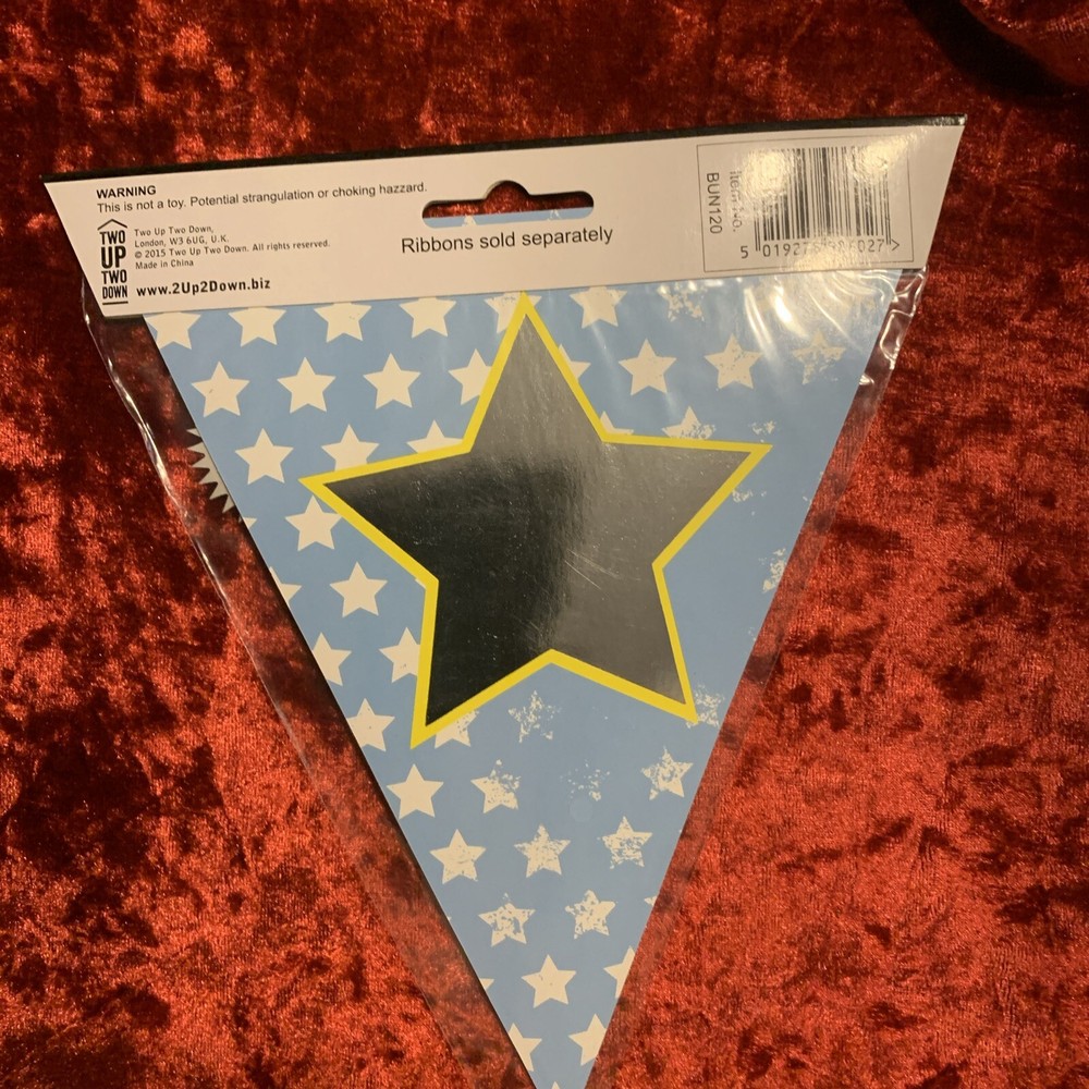 Make Any Message Or Name Personalised Bunting Blue Star Symbol