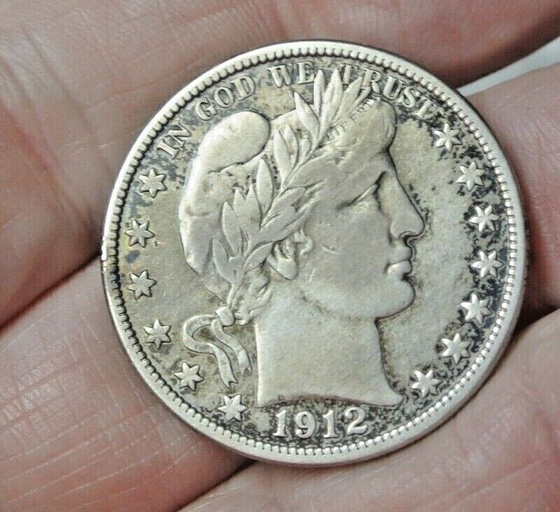 1912-D BARBER HALF DOLLAR Sharp XF