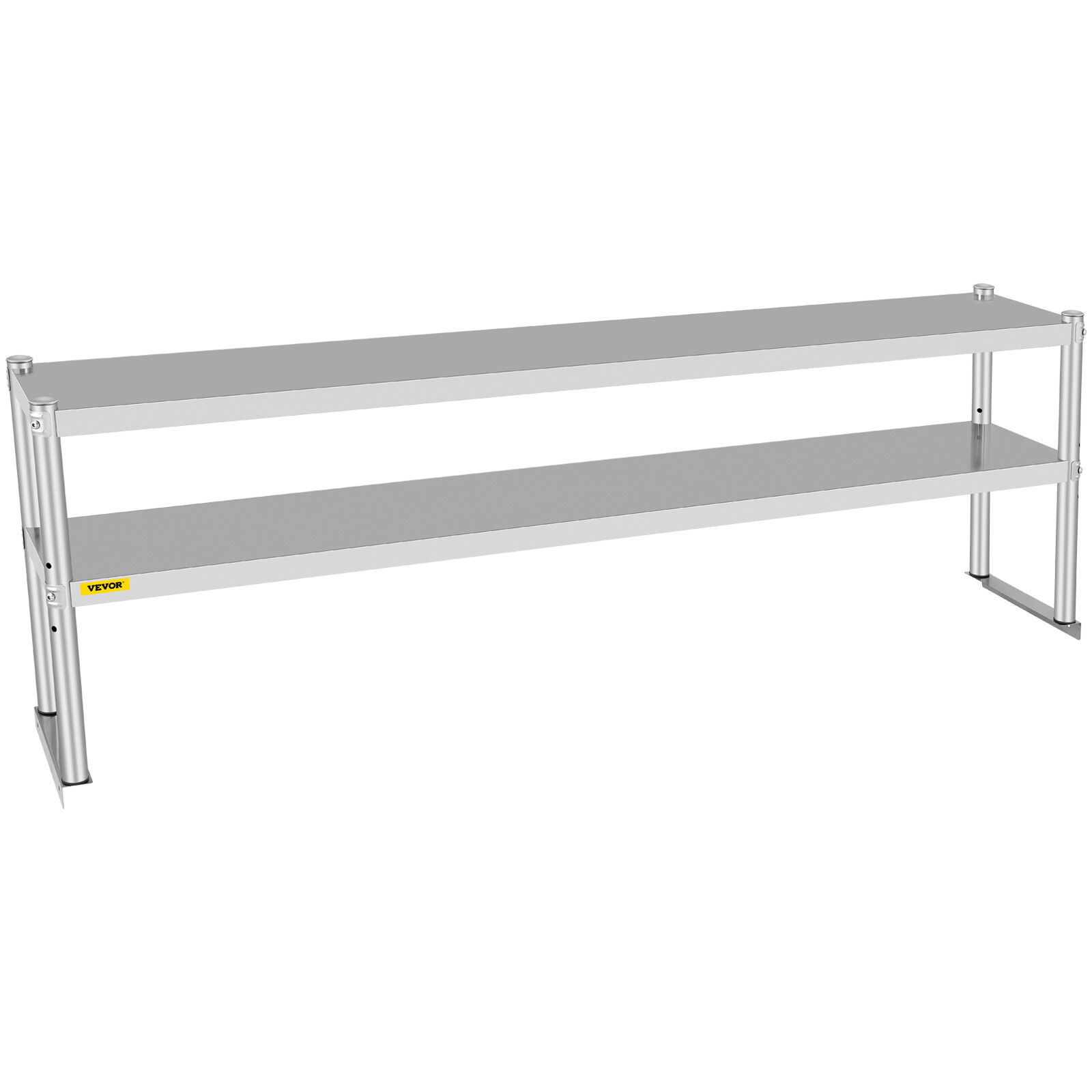 VEVOR Stainless Steel Commercial Wide Double Overshelf 72"X 12" for Prep Table