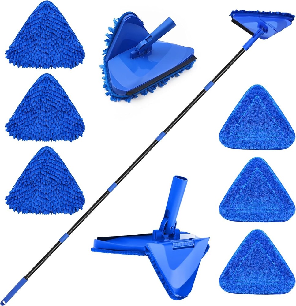 Wall Mop Cleaner Long Handle 80 inches, 180° Folding Ceiling Washer