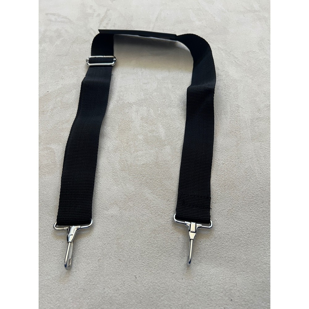 Adjustable Black Nylon Replacement Shoulder Strap with Metal Swivel Snap Hooks