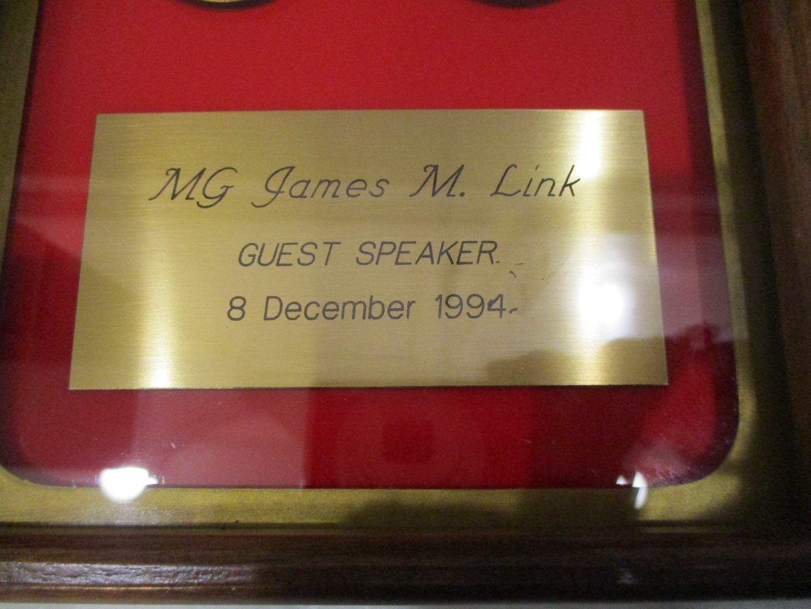 US ARMY-COMMANDER REDSTONE ARSENAL-ORDNANCE CORPS PLAQUE/AWARD/PINS-RET GENERAL