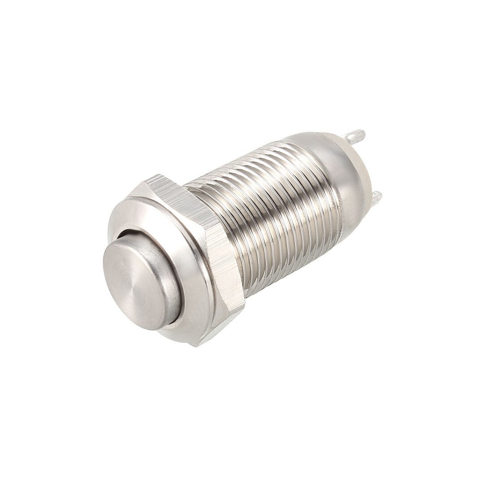 Latching Metal Push Button Switch 10mm Mounting Dia 1NO 250V 5A